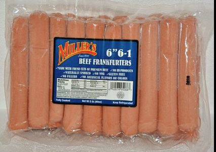 Beef Frank 6"6-1 (Two packs of 5lb)